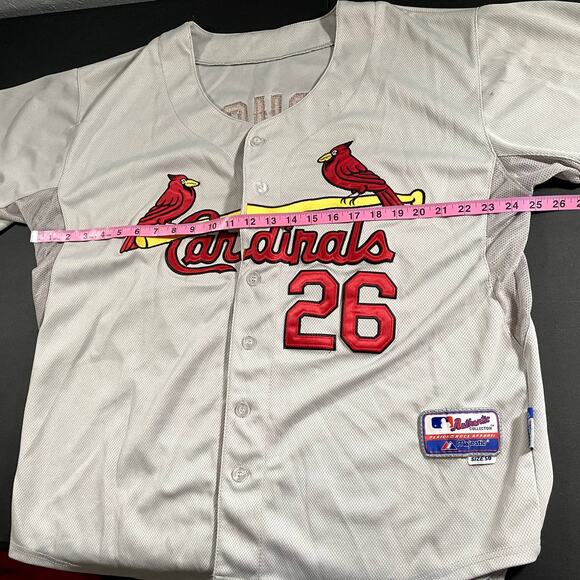 MLB Cool Base Cardinals 26 Lohse Baseball Majestic Size 50 2XL Jersey - Picture 6 of 8